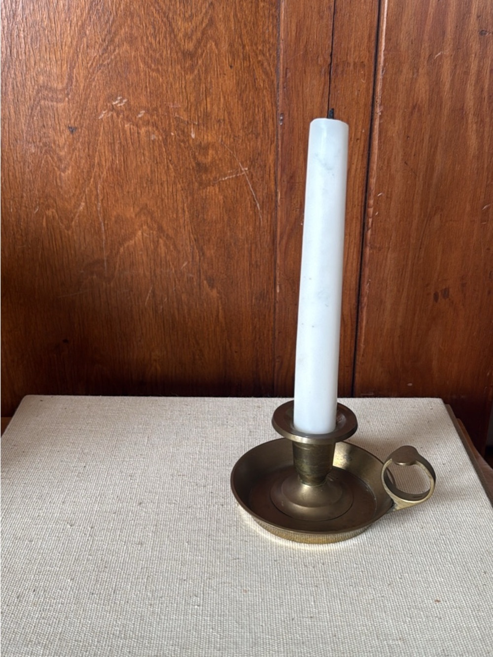 Vintage Antique Brass Chamberstick Candle Holder, Cottage Core, Victorian